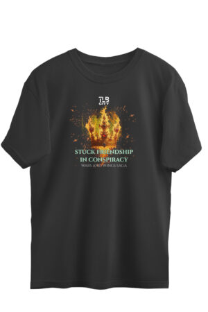 Stuck Friendship in Conspiracy Oversized T-Shirt