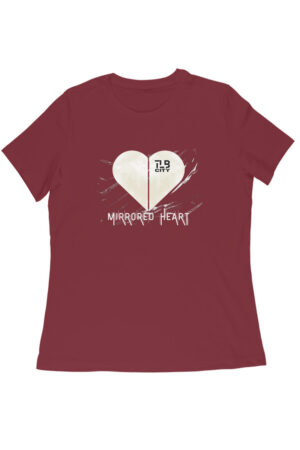 Mirrored Heart Women Round Neck T-Shirt