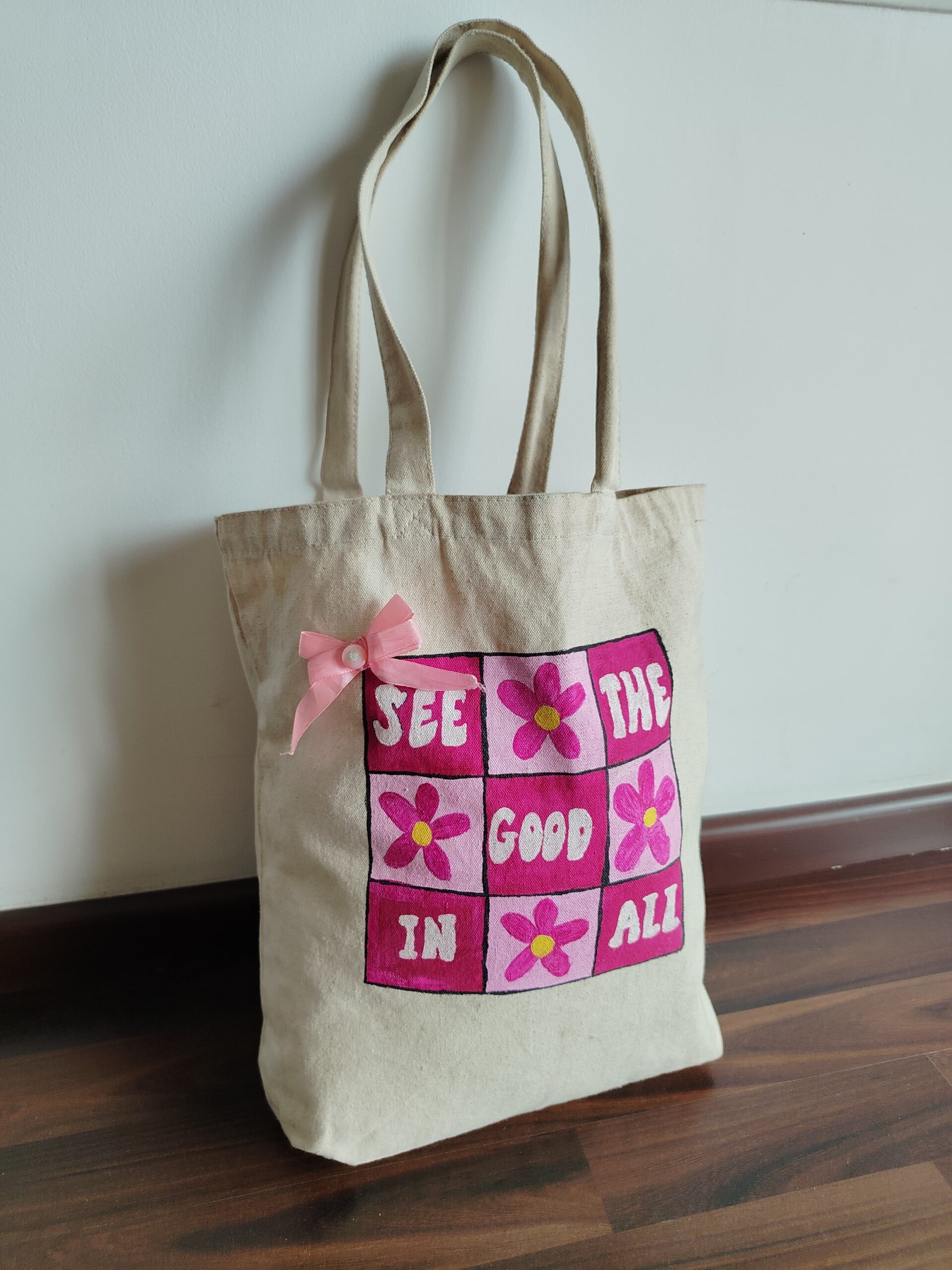 White Handpainted ToteBags | Nidhi Bhatia - Image 2
