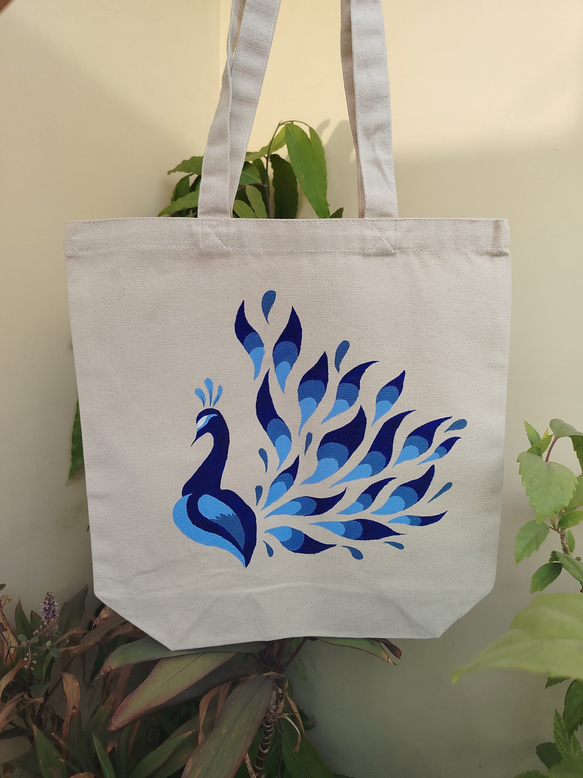 White Handpainted ToteBags | Nidhi Bhatia